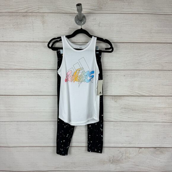 Adidas Girl's Active Matching Tank & Legging Set Size Large - Picture 1 of 11